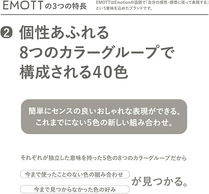 Emott Fineliner Pen Set #1, 40-Colors, Assorted