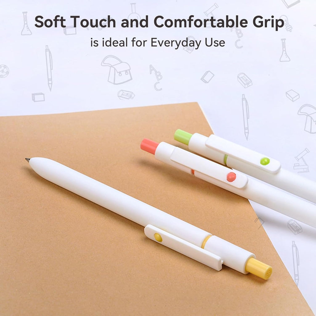 Gel Pens, 5Pcs 0.5mm Fine Point Pens With Smooth Wirting,Quick Dry Aesthetic Pens For Journaling, Ballpoint for Office School Supplies,Gifts for Women Men Student(Ivory White)