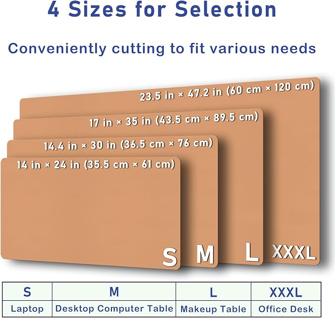 Boutilon Leather Desk Pad 24"x 14" Non-Slip Mouse Pad,Office Desk Mat,Waterprooft PU Leather Desk Blotter,Desk Pad Protector,Desk Writing Pad for Home Office Decor (S-Orange Pink)