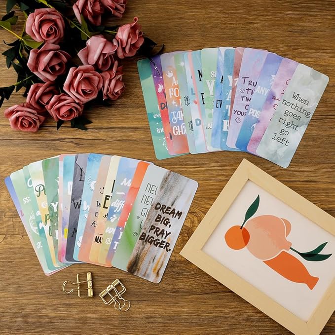 Bookmark, Bookmarks for Adults, 60 PCS, Book Markers for Reading, Teacher Bookmark, Inspirational Bookmarks, Aesthetic Bookmark, Planner Bookmark, Paper Bookmarks, Book Marker, Bookmarks for Women