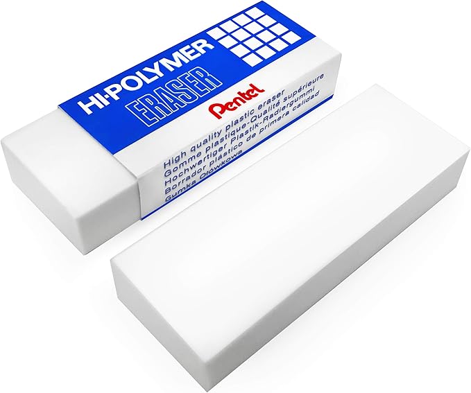 Large Plastic Rubbers Erasers - White - Pack of 2