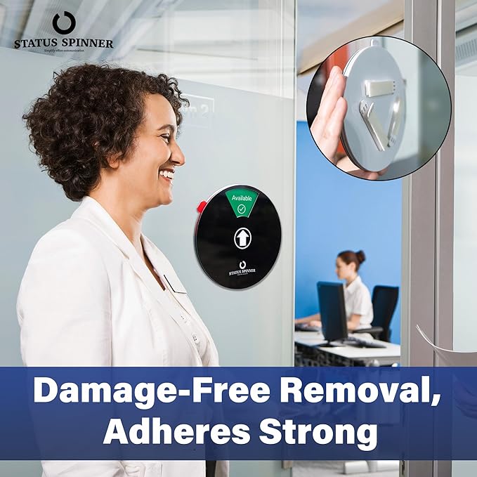 Out Of Office Sign for Door, 6 Options Status Private Sign, In a Meeting, Do Not Disturb, Working Remotely, In Out Sign Available and Away