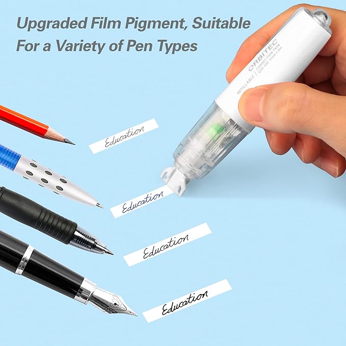 Refillable Retractable White Correction Tape, Mini Small Japan Aesthetic Cute Correction Tape Pen, with Easy to Refill Pen Applicator,for Kawaii School Office Supplies