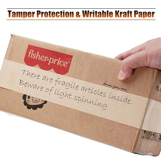 LLPT Kraft Paper Gummed Tape 2.75” x 66 Yards 4 Pack Reinforced Fiberglass Water Activated Kraft Tape Brown Packing Tape Heavy Duty for Mailing Shipping Sealing Boxes (PGB7060R04)