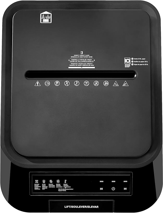 Amazon Basics 200-Sheet Auto Feed Crosscut Paper Shredder with Pullout Basket, Black