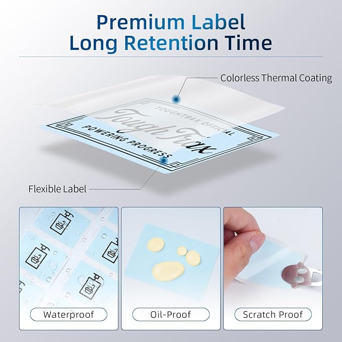 Phomemo Thermal Labels for M110/M120/M220/M150/M250/M221 Label Maker, Self-Adhesive Thermal Label 1.57"x1.18"(40x30mm),230 Labels/Roll, for Barcode,Address, Name, Blue