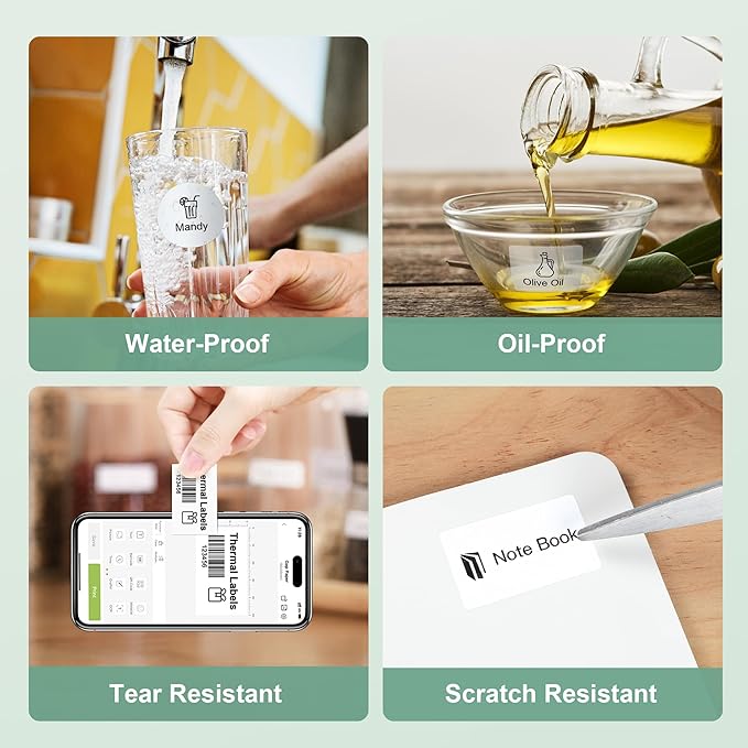 Thermal Labels for Nelko PM220 Label Maker, 2'' x 3.15'' (50x80mm) Thermal Sticker Label, Waterproof, Multi-Purpose Label Tape, 1 Roll of 100 Self-Adhesive Thermal Paper (White)