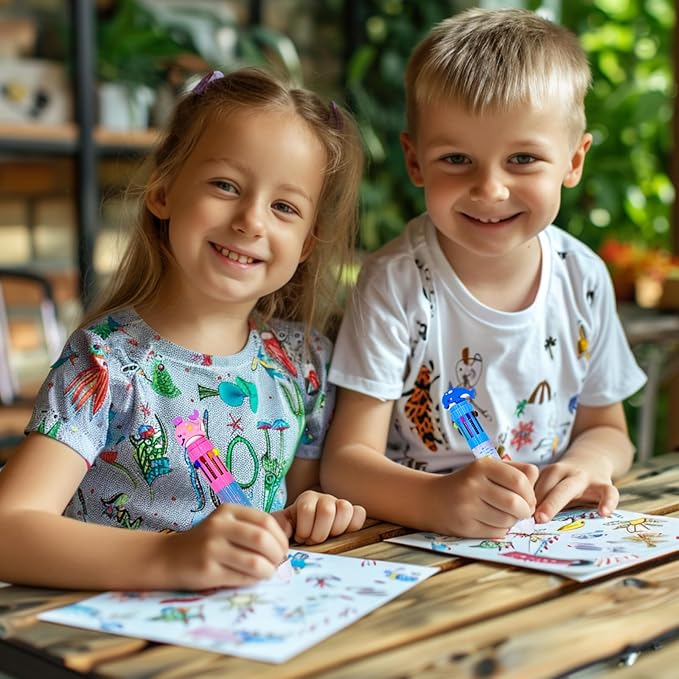 Multicolor Ballpoint Pen 0.7 mm, 10-in-1 Colored Pens Fine Point Retractable Cute Cartoon Ocean Animal Ballpoint Pens for Office School Students Kids Christmas Gift, 6 Pack