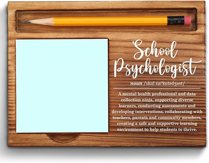 School Psychologist Sticky Note Holder, School Psychologist Gifts, Thank You Appreciation Quote Gifts for School Psychologist Women Men Coworker Self-Stick Note Pad Holders ZSS26