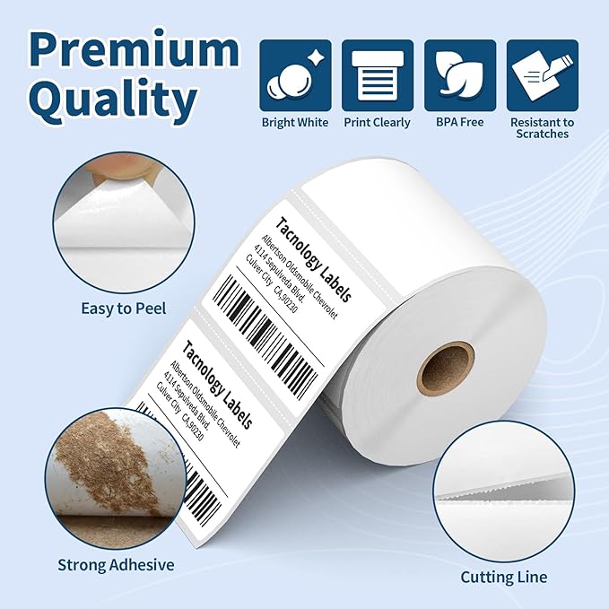 12 Rolls 3" x 2" Direct Thermal Labels - 8400 Labels Multipurpose Address Shipping Labels for Barcode Postage - Adhesive & Perforated, Compatible with Rollo, Zebra, Munbyn, and Other Desktop Printers