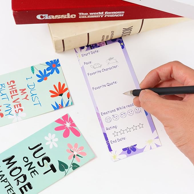 LiYiQ 100 Pcs Book Lovers Bookmarks Double-Sided Bookmark Page Markers Book Markers Set for Kids Reading Bookmarks Gift for Women