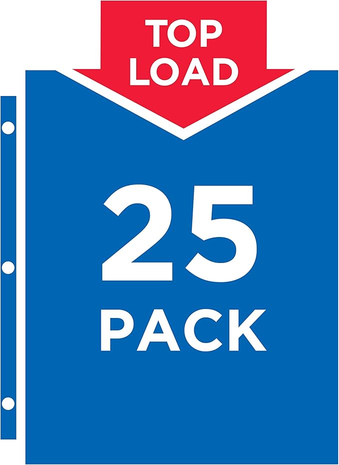Avery Clear Standard Weight Sheet Protectors, Top Load, 25 Document Protectors (75530)
