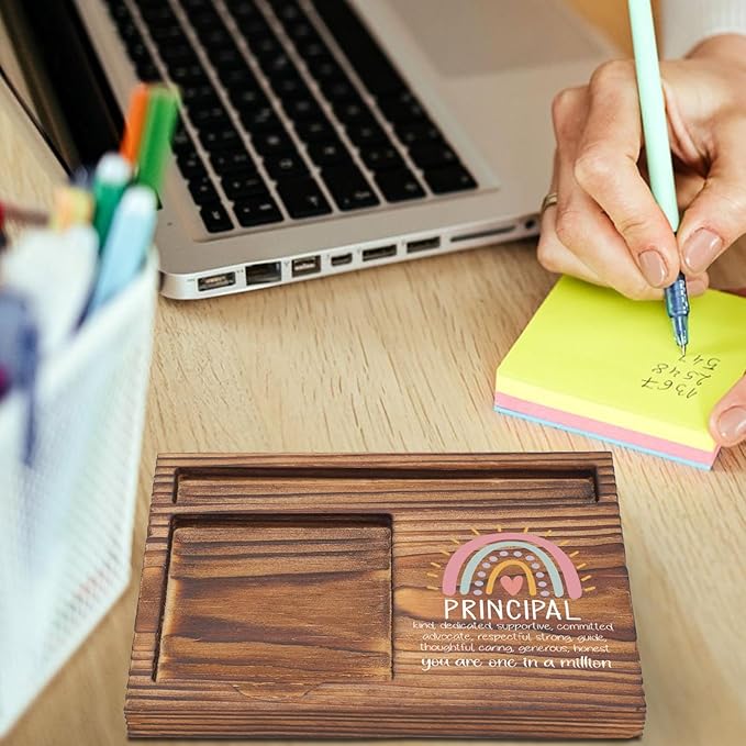 Principal Sticky Note Holder, Principal Appreciation Gifts, Teacher's Day Thank You Gifts for Principal, School Principal Desk Self-Stick Note Pad Holders TZP58