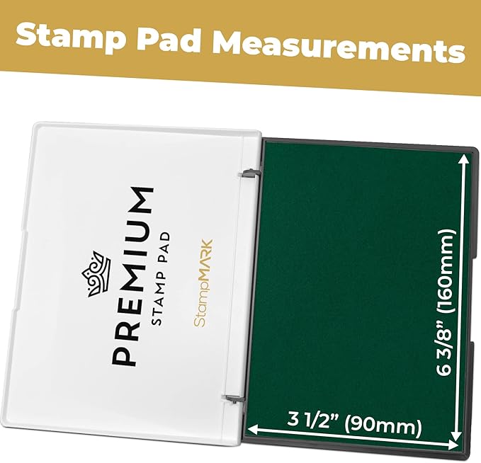 Premium Stamp Pad Extra Large Size 6" x 8" - for Traditional Rubber Stamps - Felt Pad Green Color