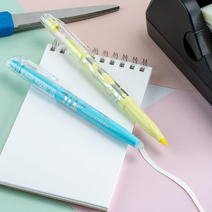 Pilot FriXion Light Pastel Erasable Highlighters, Chisel Tip, Assorted Colors, 2 Count