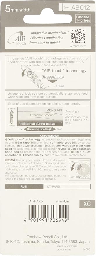 Tombow 68696 MONO Air Pen-type Correction Tape Applicator, 1-Pack