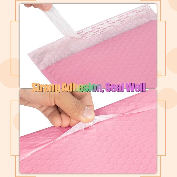8.5x12 Inch Bubble Mailers 40 Pack, Self Seal Padded Envelopes for Small Business, Waterproof Shipping Bags, Light Pink