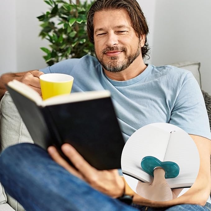 Thumb Page Holder for Reading 2Pack, Starry Sky Thumb Bookmark, Heart-Shaped Book Opener Holder, Book Finger Page Holder, Book Accessories for Reading Lovers(Pink,White)