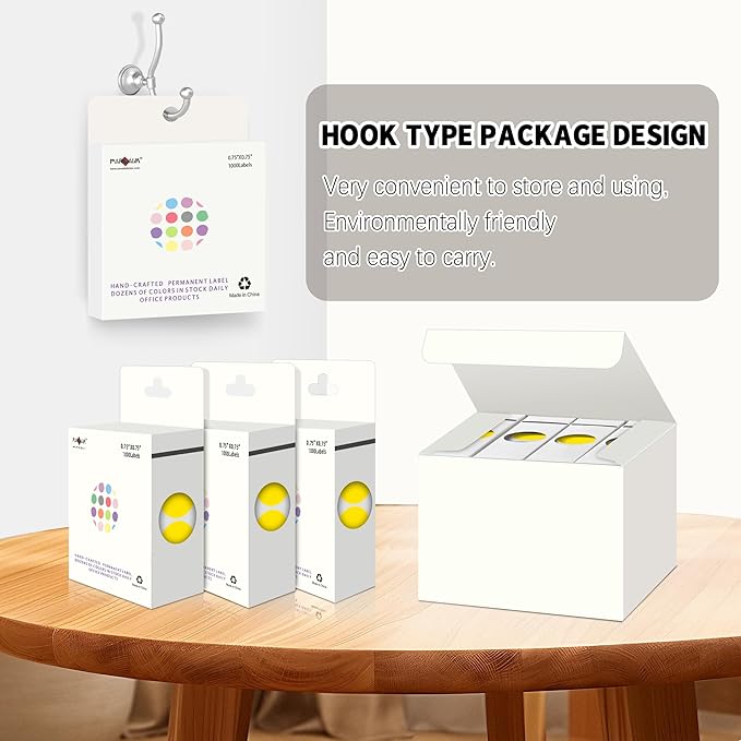 PARLAIM 0.75 inch Diameter Colored Dot Stickers 4 Rolls Pack 4000pcs Yellow Round Label Color Coding Marking Stickers Permanent Adhesive for Garage Sale