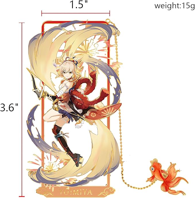 Yoimiya with Chain Original Genshin Impact Metal Bookmark - Collect All Your Favorite Characters!