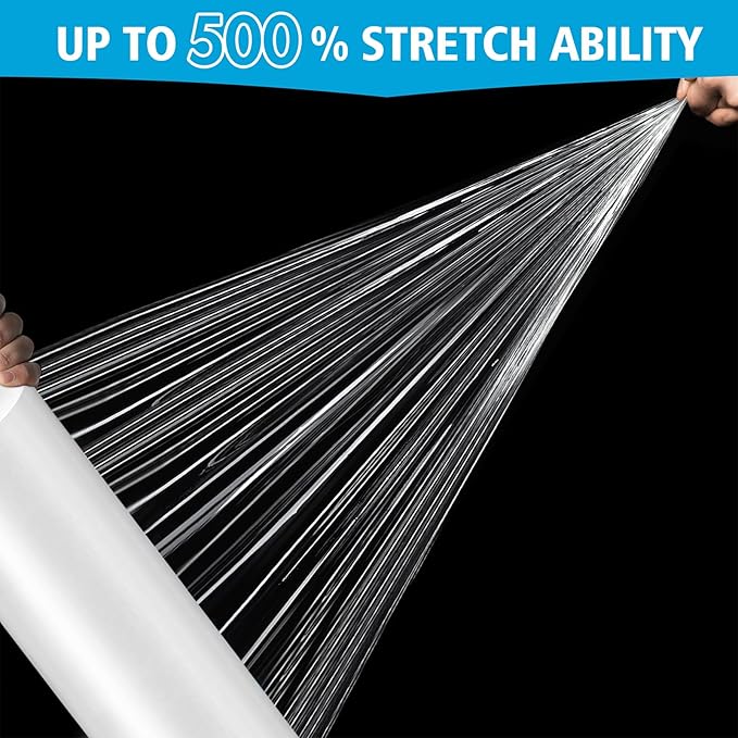 Stretch Film, 15 Inch x 1000 Feet Shrink Wrap for Pallet Wrap, Industrial Strength Stretch Wrap, Moving Wrapping Plastic Roll, 60 Gauge