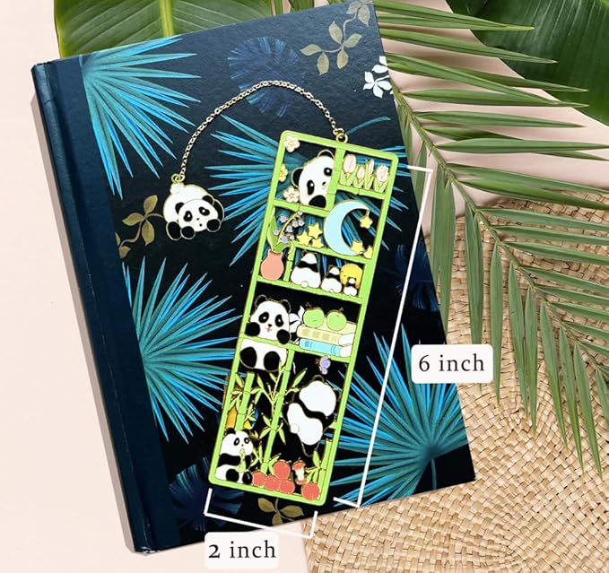 Metal Cat Bookmarks with Gift Box, Cat Pendent Book Markers for Book Lovers Bestfriend Cute Birthday Gifts Appreciation Gifts Mothers Day Teacher Student Gifts (Panda)