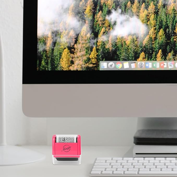 Miseyo Wide Roller Stamp Identity Theft Stamp 1.5 Inch Perfect for Privacy Protection,Anti-Theft Security Confidential Easy for Guard Personal Information Blockout - 3Pack Set (Peach)