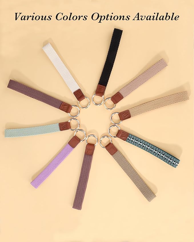 Wristlet Keychain for Women Stretchy Wrist Keychain Lanyard for Phone Case Wallet Id Card Badges (Fish - Smoke Violet)