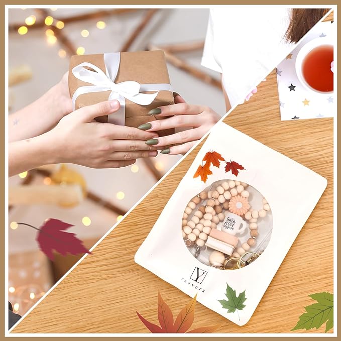 Teacher Lanyard with Id Holder, Cute Lanyards for Id Badges Keys, Retractable Natural Wooden Beaded Lanyard for Women