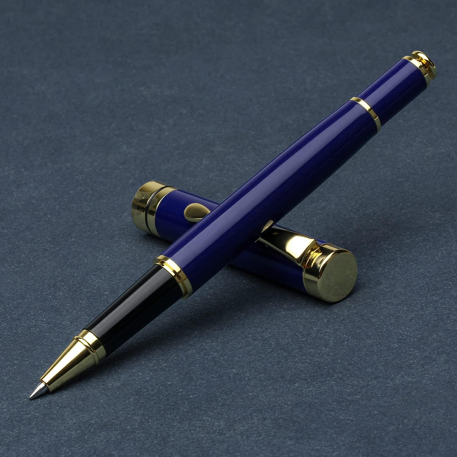 YIVONKA Luxury Ballpoint Pens Best Ball Pen Gift Set for Men & Women Professional Executive Office Nice BallPens Classy Gift Box Ballpoint Black Refill Line width 0.5mm (2 blue)