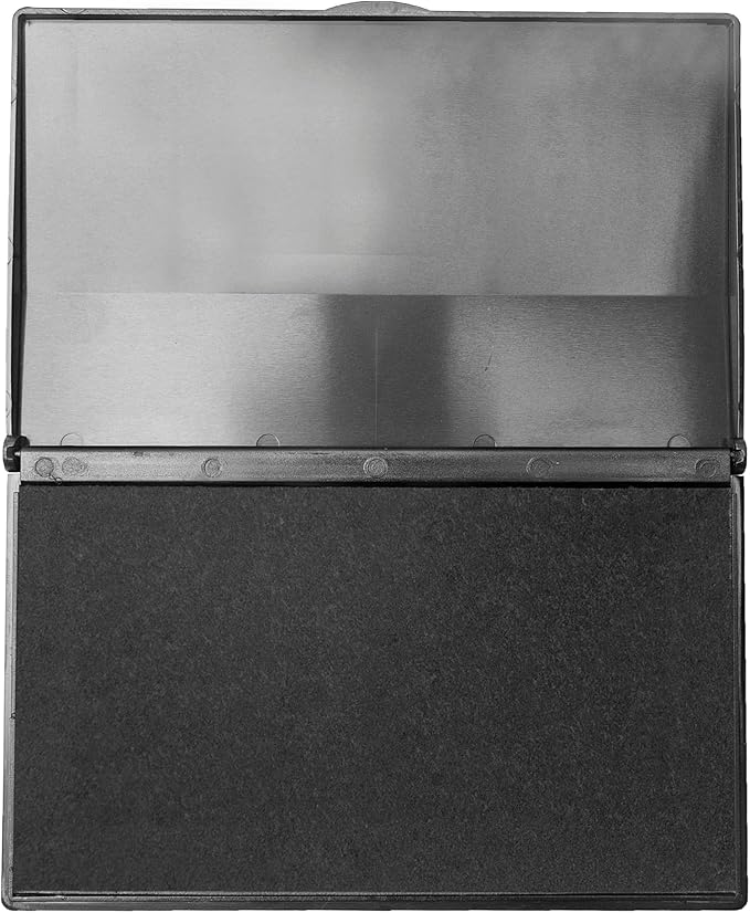 Ink Pad for Rubber Stamps, Stamp Pad for Clear Impression Stamping, Quality Felt Pad Black Ink, Red Ink, Blue Ink (Black, L (3.5 * 6.3))