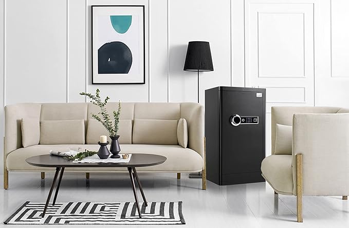 Tenamic Deluxe Biometric Fingerprint Safe Box Smart Touch Screen Fireproof Safe for Home Office Hotel 5.1 Cubic Feet