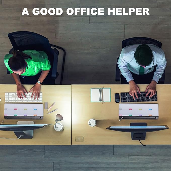 TSJ OFFICE Whiteboard Weekly Dry-Erase-Board - Desktop White Board Calendar Desk Organizers with Accessories Computer Keyboard Stand with Drawer, for Office, Home, School Supplies