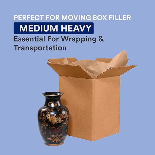 BOX USA Moving Paper Rolls Kraft, 12" x 1200' 1-Pack | Recycled Paper Roll for Packing, Shipping and Storage