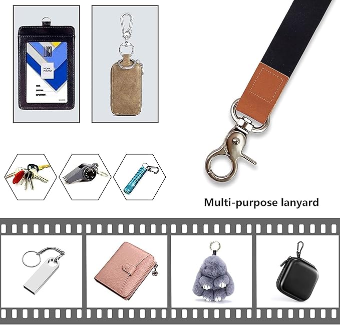 Lanyard, Long Neck Lanyard Key Lanyard, Id Badge Lanyard for Women and Men, Cute Cool Lanyard Strap for Car Keys, Card Holder, Whistle, Keychain, Wallet(Light Purple)