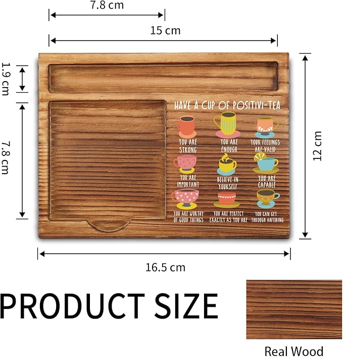 Positivi-Tea Positivity Self Affirmation Sticky Note Holder, Self Empowerment Positive Self-Talk School Counselor Corner Psychologist Therapist Self-Stick Note Pad Holders ZSS46