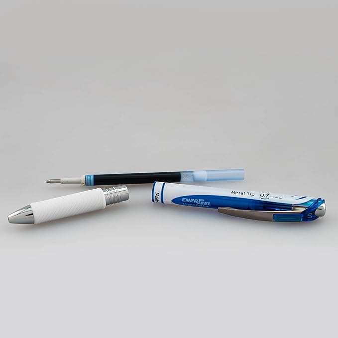 Pentel EnerGel Pearl Deluxe RTX Retractable Liquid Gel Pen, (0.7mm), Accent, Blue Ink, 3 Pack (BL77WBP3C)