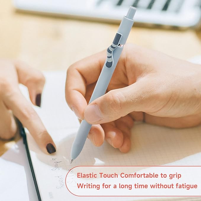 UIXJODO Cat Pens, 4 Pcs 0.5mm Cute Kawaii Pens Black Ink Pens Fine Point Smooth Writing Pens, High-End Series Cat's Tail Retractable Pens for Journaling Note Taking (4 Pcs Cat)