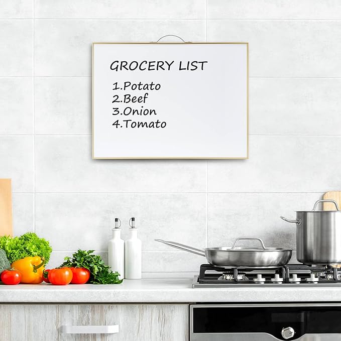 TSJ OFFICE Small Dry-Erase White-Board - 12 X 16 Inches Portable Aluminum Frame Mini Hanging Whiteboard with Handle, to Do List Notepad for Office, Home, School