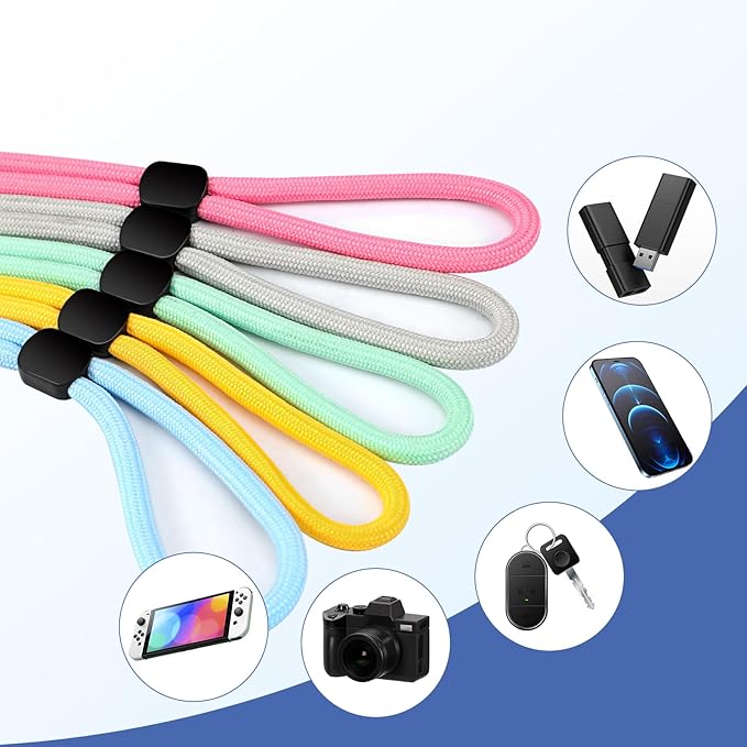 Hand Wrist Strap Lanyard, Adjustable Nylon Colorful for Mobile Phone, Camara, USB Flash Drive, ID Name Tag Badge