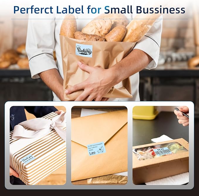 Phomemo Thermal Labels for M110/M120/M220/M150/M250/M221 Label Maker, Self-Adhesive Thermal Label 1.57"x1.18"(40x30mm),230 Labels/Roll, for Barcode,Address, Name, Blue