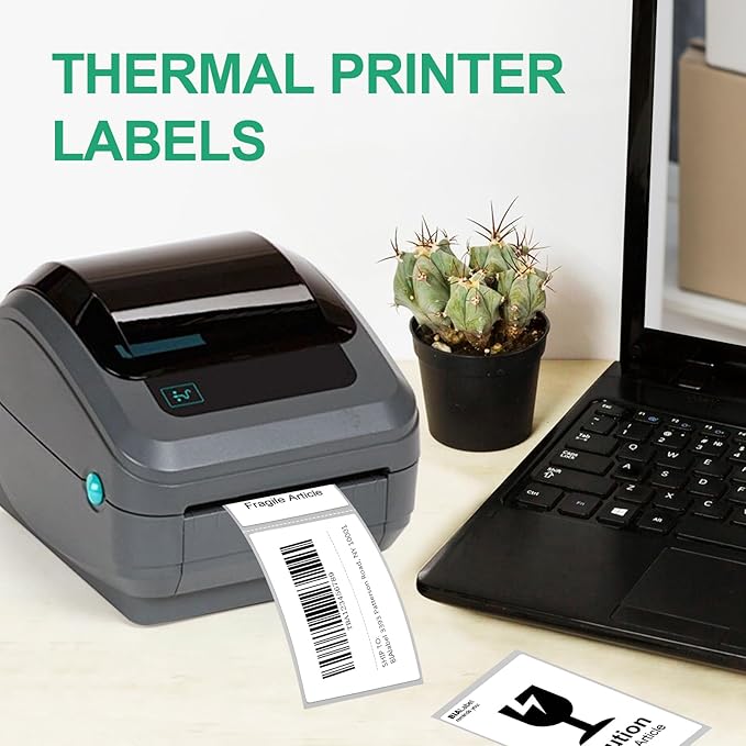 12 Rolls 2.25" X 4" Thermal Printer Labels, 350/Roll - Direct Thermal Labels Compatible with Zebra & Rollo Printers
