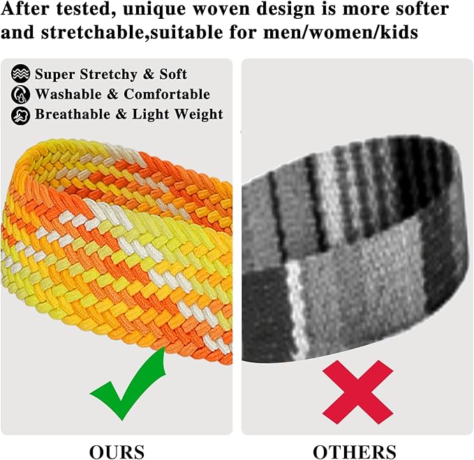 Fishent Stretchy Wristlet Keychain,Braided Cute Wrist Lanyards for Keys, Key Chain Holder for Women Men, Wrist Strap Keychain for Car Keys Phone Camera Wallet ID Badges Card (Gradient Orange)