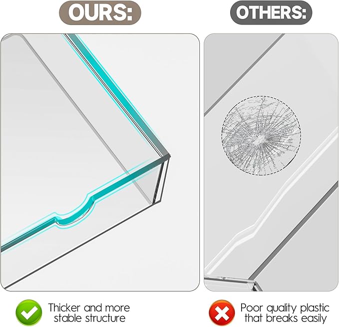 Acrylic Drawer Organizers - 21 Drawers 4 Set - Clear Storage Drawers for Office Supplies - Stackable Makeup Organizer - Dustproof Desk Organizers for Makeup, Jewelry, Pen, Stationary