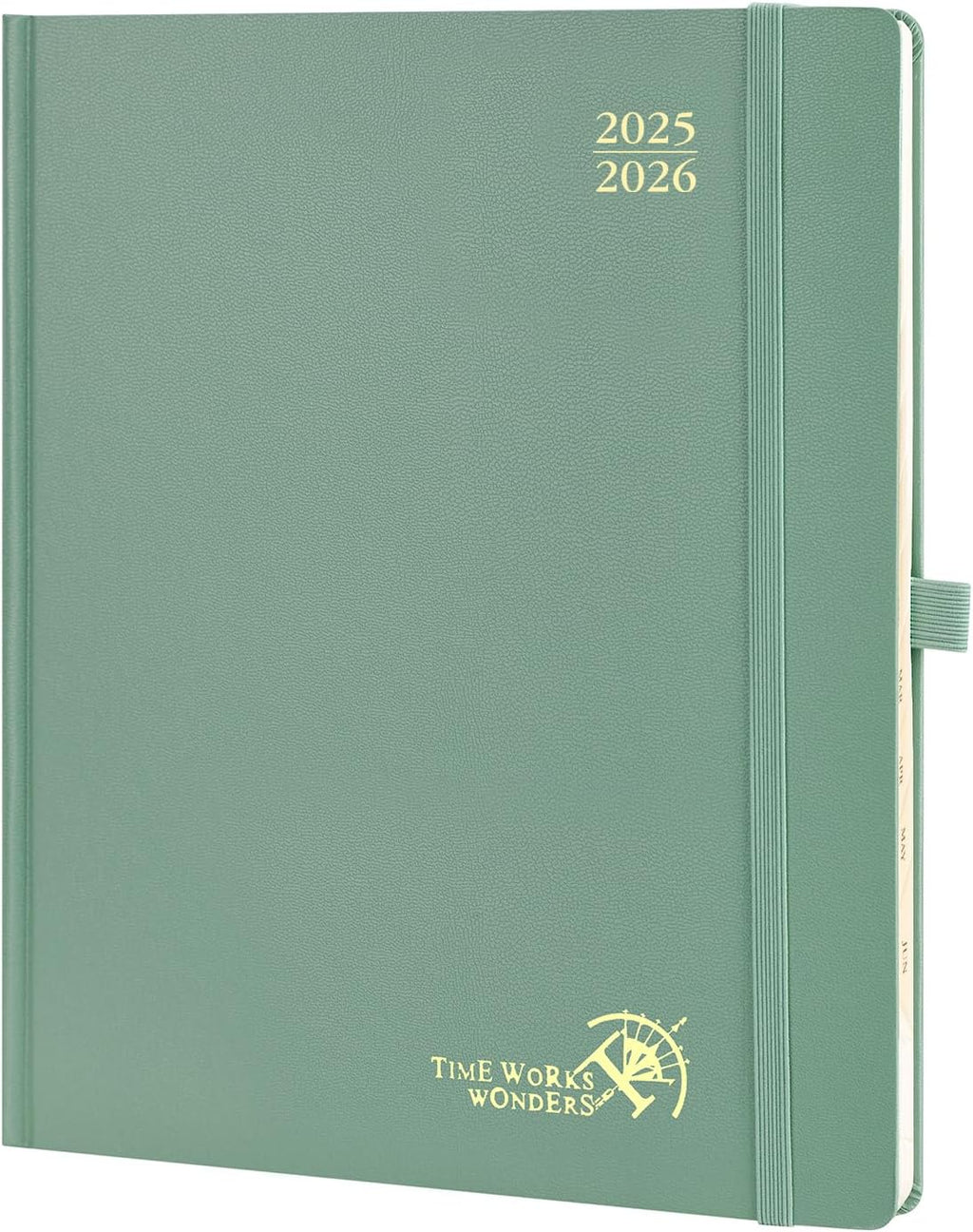 POPRUN Planner 2025-2026, (Large 8.5'' x 10.5'' Hard Cover) Academic Calendar (July 25-June 26) Daily Weekly and Monthly Appointment Book with Hourly Time Slots, Monthly Tabs, 100 GSM - Midnight Green