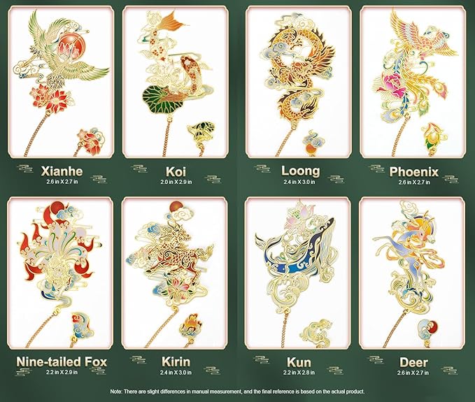 MOZART Kunai Gift Box Chinese Style Brass Bookmark Classical Mythological Characters Mountain and Sea Sutra Series Creative Cultural Copper Bookmark Metal Bookmarks