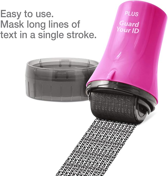 Guard Your ID Wide Advanced Roller 2.0 Identity Theft Prevention Security Stamp Pink
