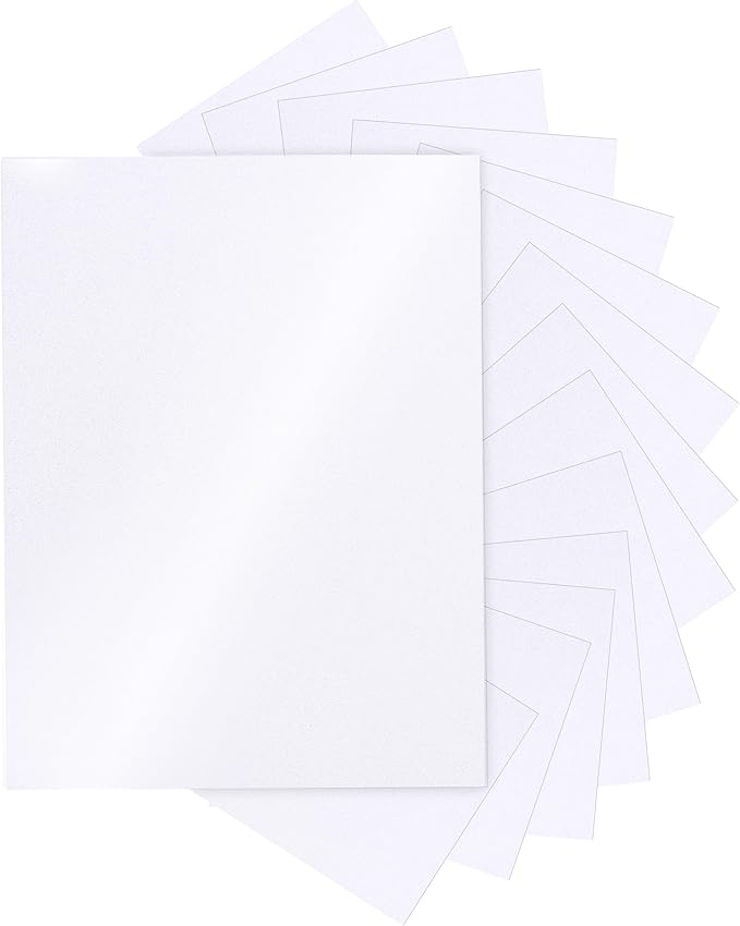 28 Sheets Shimmer White Cardstock 8.5 x 11 Craft Paper, 250gsm/92lb Premium Heavyweight Paper Card Stock for DIY Card Making, Business Cards, Wedding Invitations, Menus, Office
