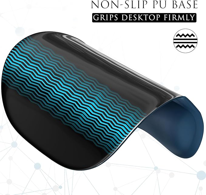 MROCO Ergonomic Mouse Pad with Gel Wrist Rest, Comfortable Mousepad with Smooth Wrist Support Surface and Non-Slip PU Base for Pain Relief, Computer, Laptop, Office & Home, 9.4 x 8.1 in, Navy Blue