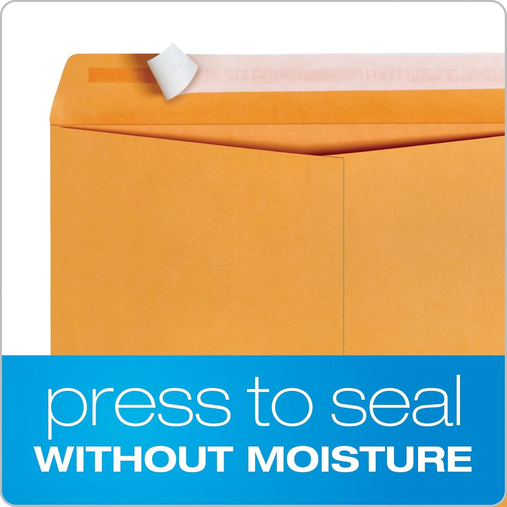 Columbian 10 x 13 Catalog Envelopes with Self Seal Closure, 28 lb Brown Kraft, for Mailing Flat Letter Size Documents or Photos, 100 Per Box (COLO335)